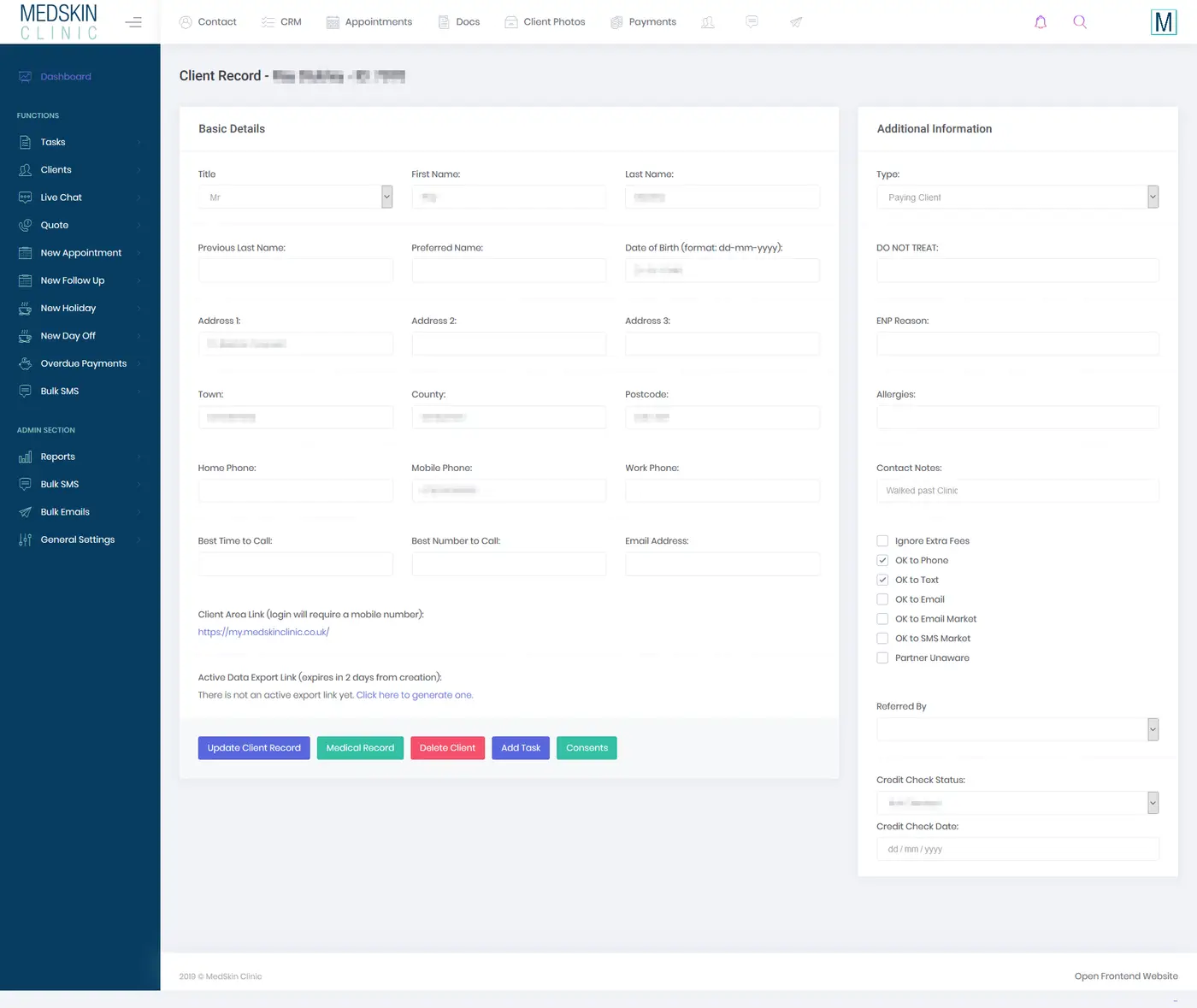 Medskin Clinic CRM